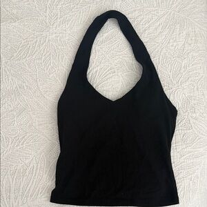 Aritzia Golden Black Halter Top